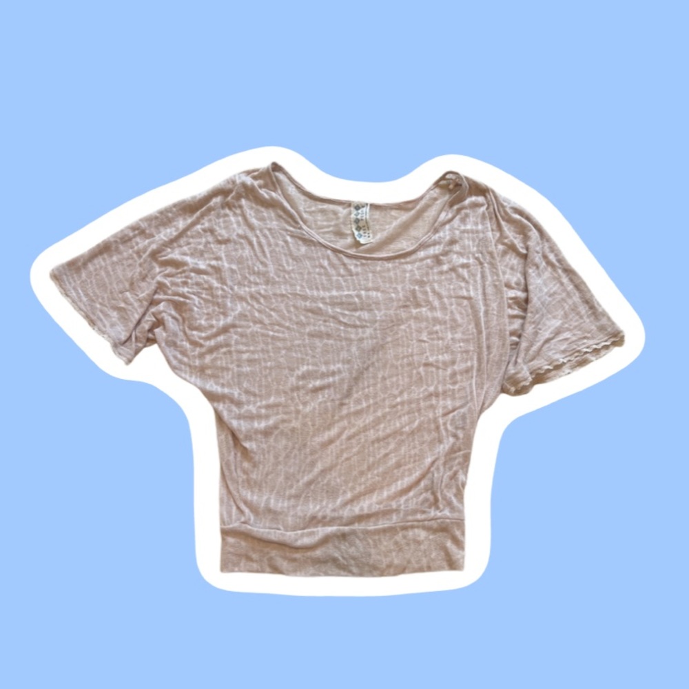 Free people light sheer short sleeve top